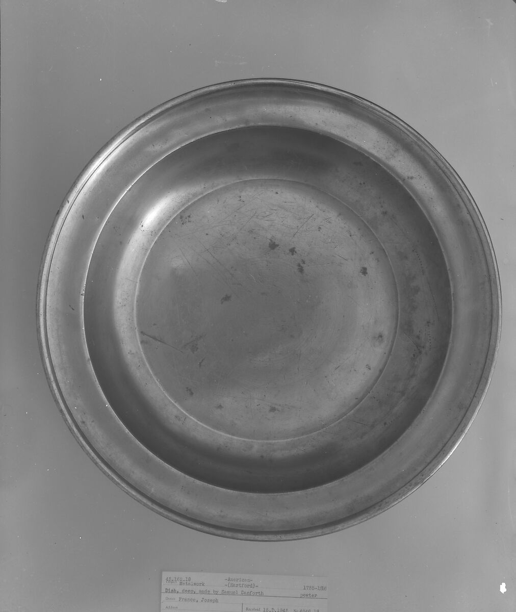 Dish, Samuel Danforth (1774–1816), Pewter, American 