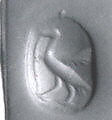 Stamp seal, Chalcedony, blue, Achaemenid 