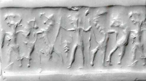 Cylinder seal, Marble, pink 