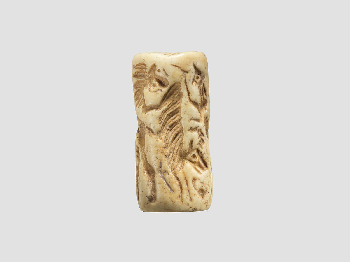 Cylinder seal, Marble, Sumerian