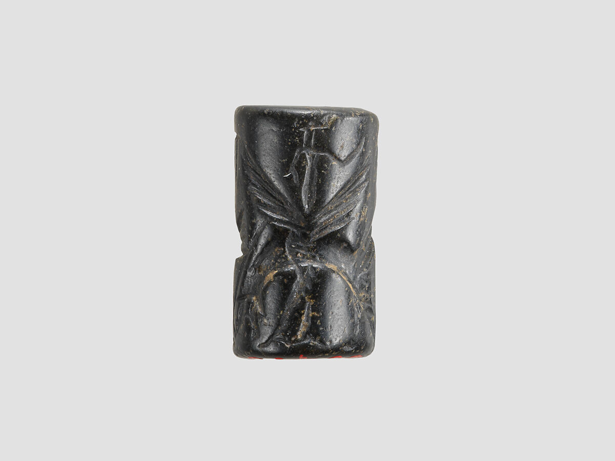 Cylinder seal, Serpentine, black, Akkadian