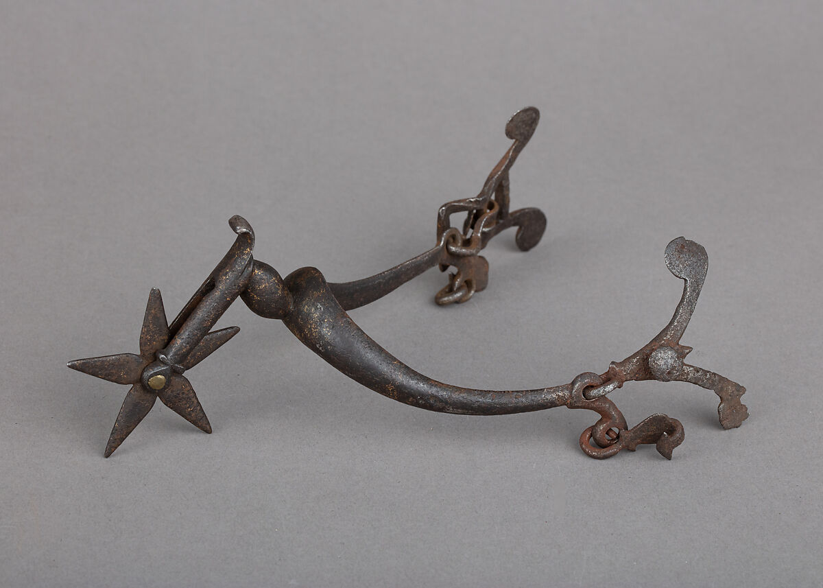 Rowel Spur (Left), Iron alloy, gold, Netherlandish or German