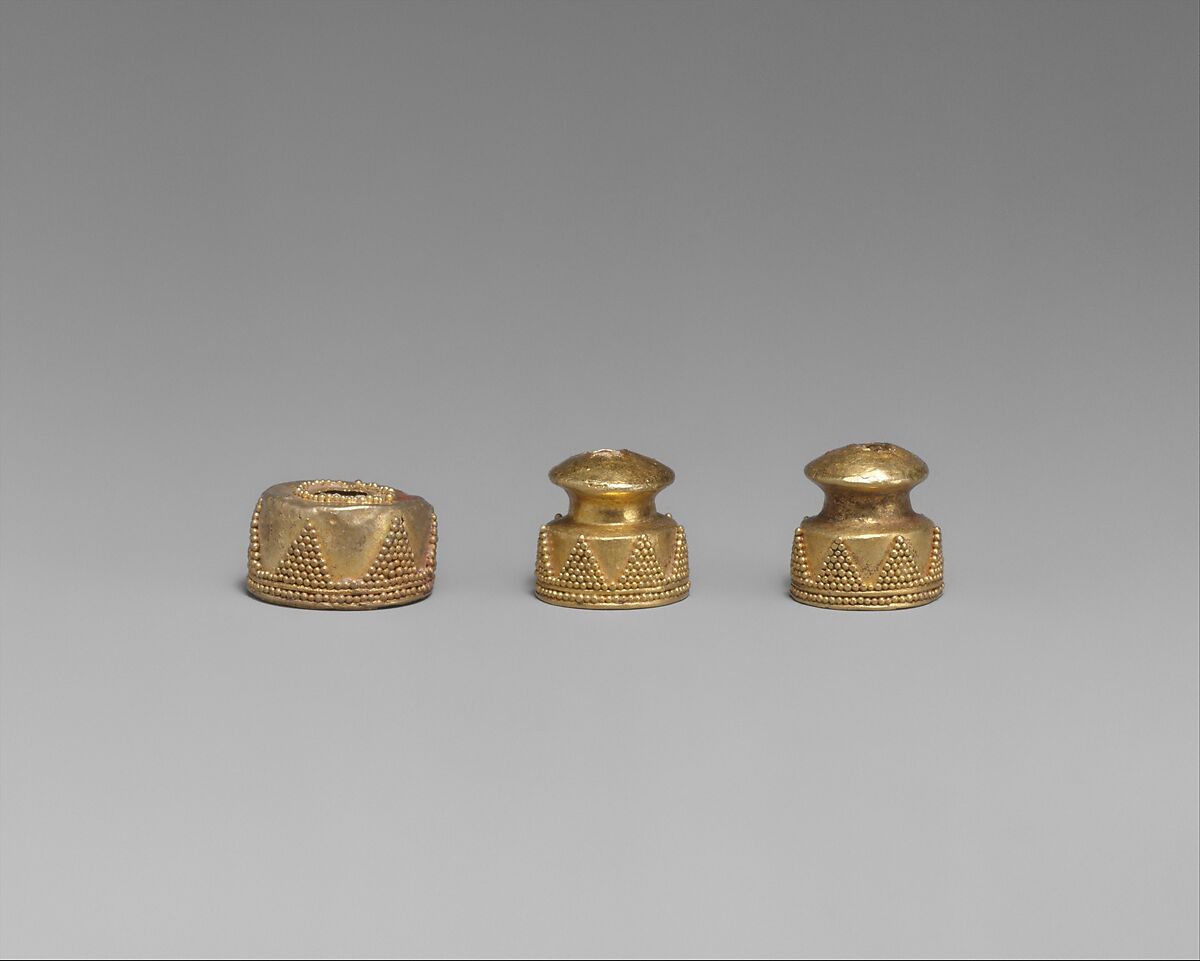 Cylinder seal cap, Gold, Babylonian or Kassite 