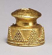 Cylinder seal cap, Gold, Babylonian or Kassite