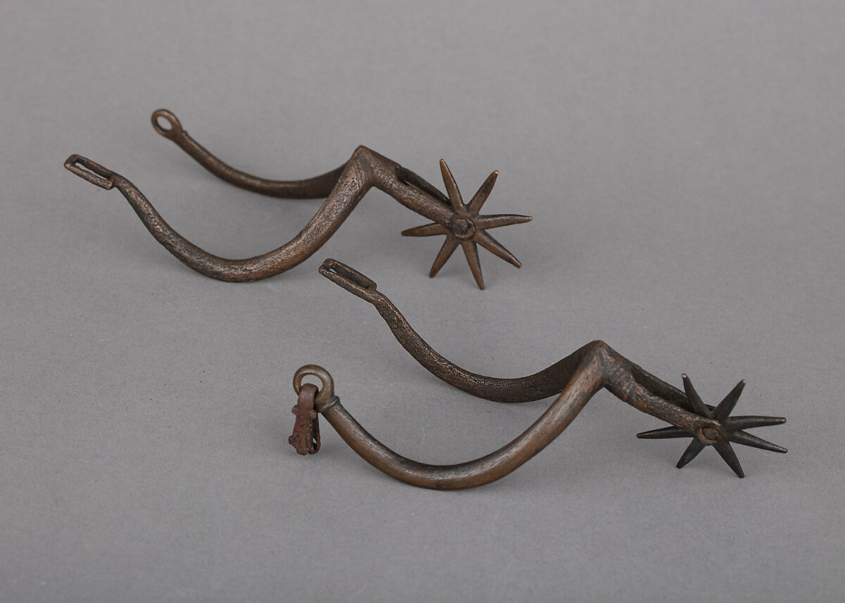 Pair of Rowel Spurs, Copper alloy, possibly French 