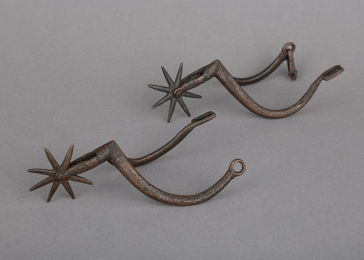 Pair of Rowel Spurs, Copper alloy, possibly French