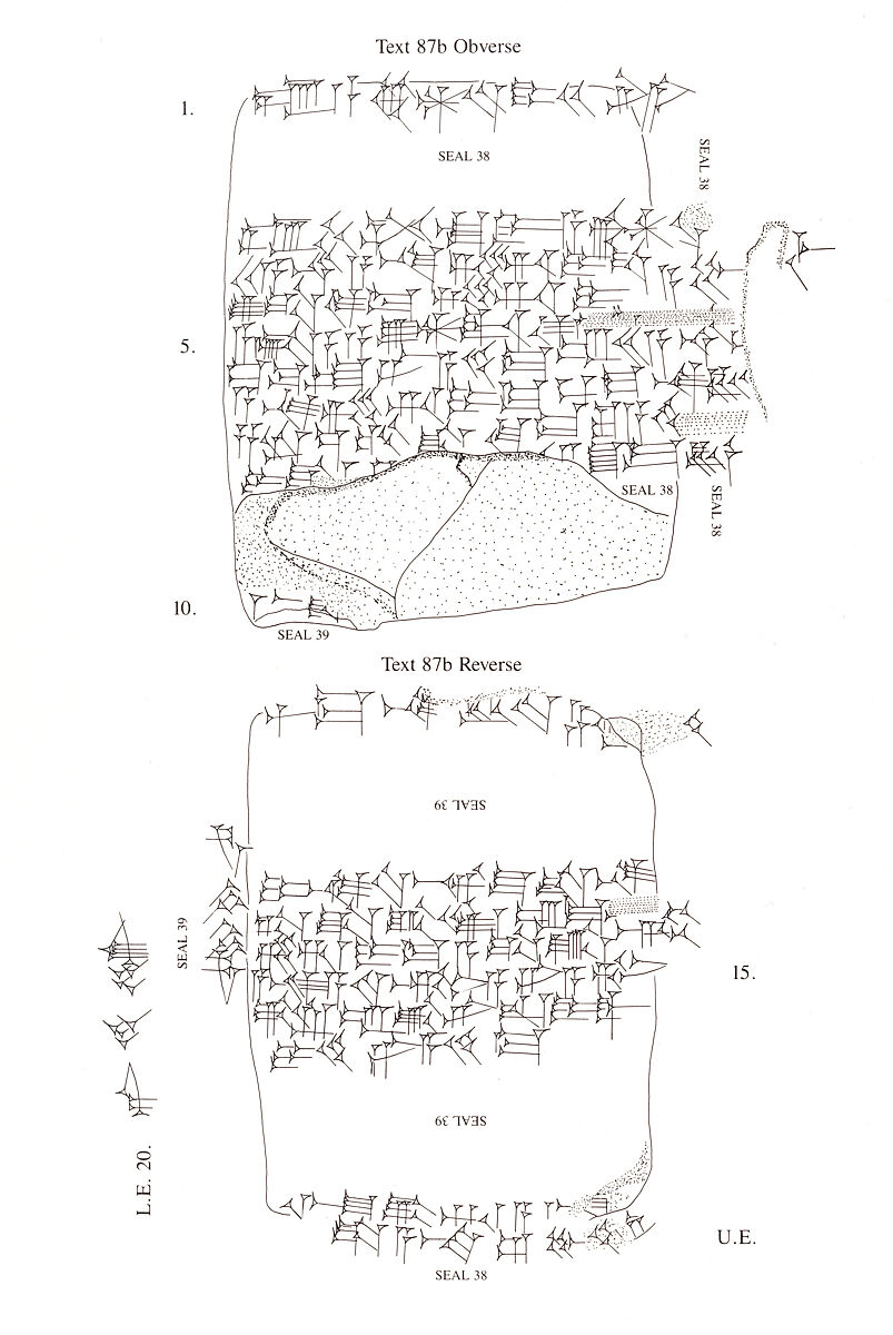 Cuneiform tablet case impressed with two cylinder seals, for cuneiform tablet 1983.135.5a: court deposition, Clay, Old Assyrian Trading Colony