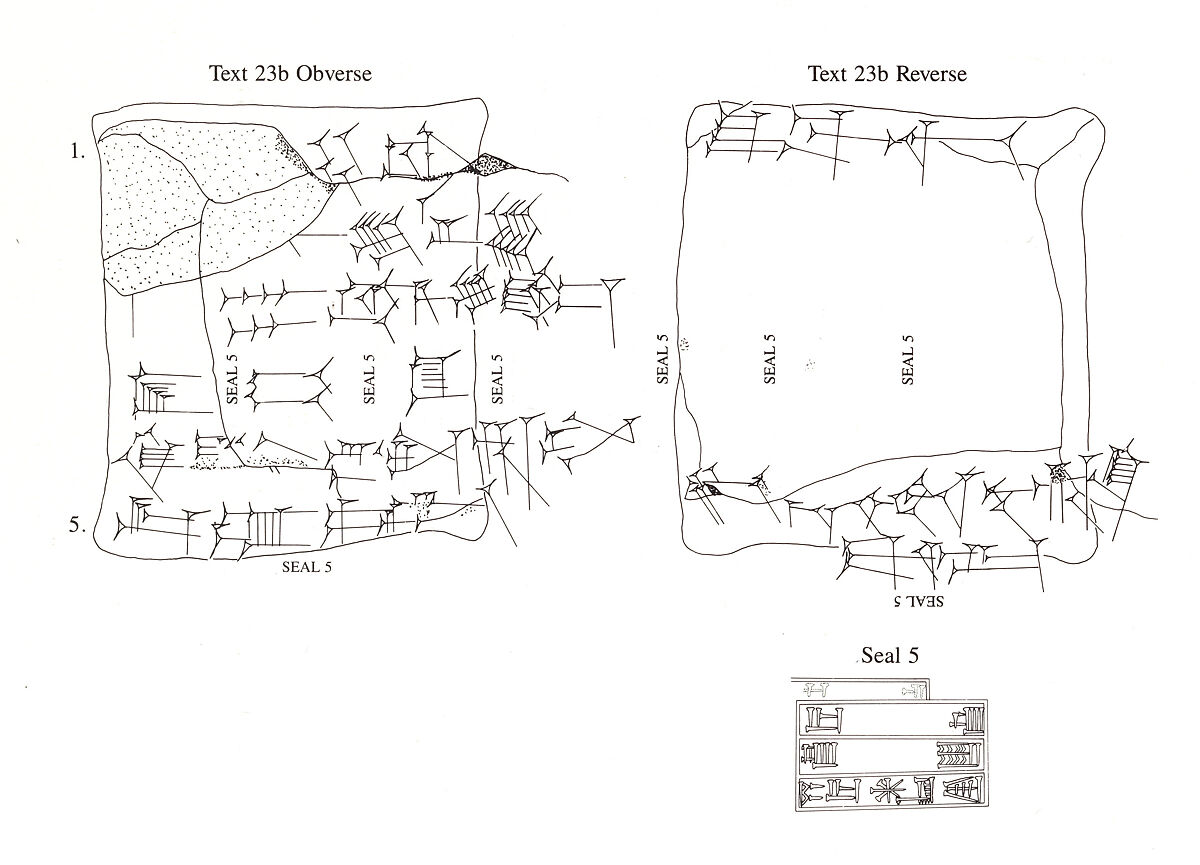 Cuneiform tablet case impressed with cylinder seal, for cuneiform tablet 86.11.246a: receipt of reeds, Clay, Neo-Sumerian