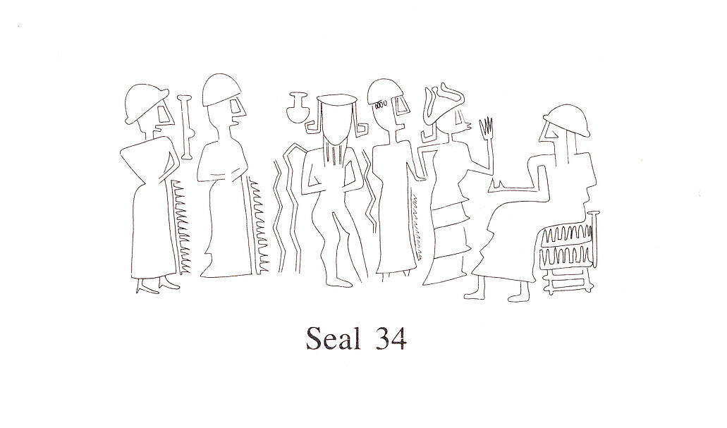 Cuneiform tablet case impressed with two cylinder seals, for tablet 66.245.20a: statement before witnesses, Clay, Old Assyrian Trading Colony