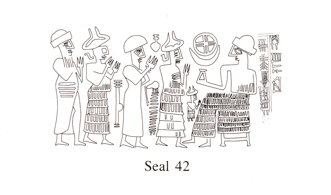 Cuneiform tablet case impressed with three cylinder seals, for cuneiform tablet 66.245.19a: legal decision by appointed judges, Clay, Old Assyrian Trading Colony