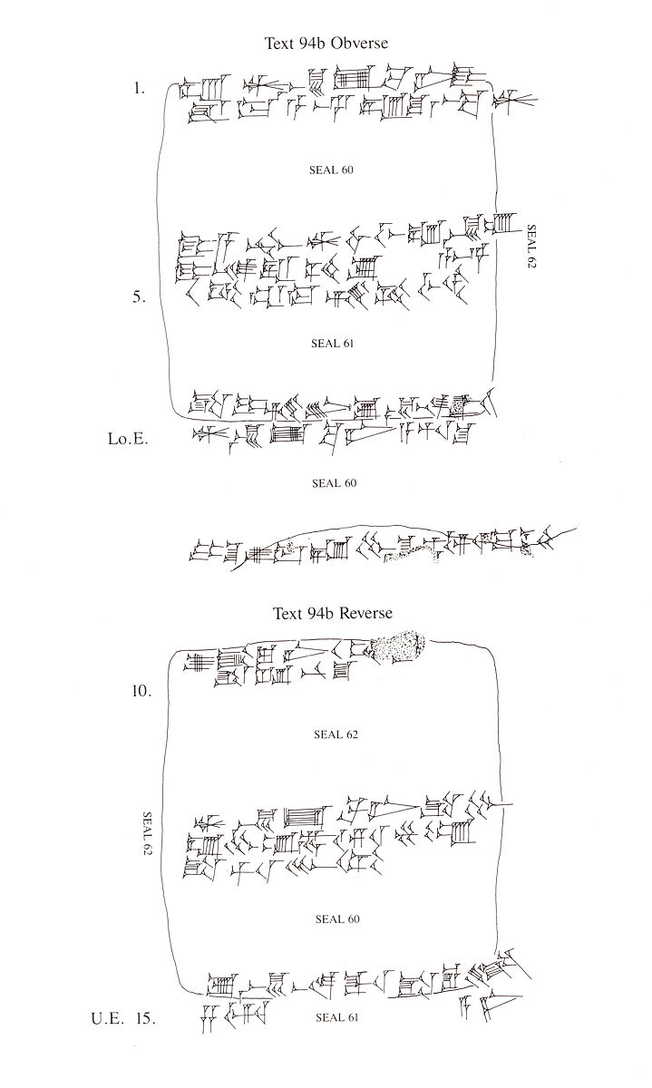 Cuneiform tablet case impressed with three cylinder seals, for cuneiform tablet 66.246.18a: quittance for a loan in copper, Clay, Old Assyrian Trading Colony