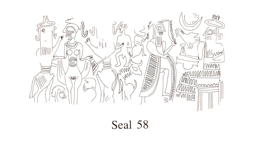 Cuneiform tablet case impressed with four cylinder seals in Anatolian and Old Assyrian style, for cuneiform tablet 66.245.16a: quittance for a loan in silver, Clay, Old Assyrian Trading Colony