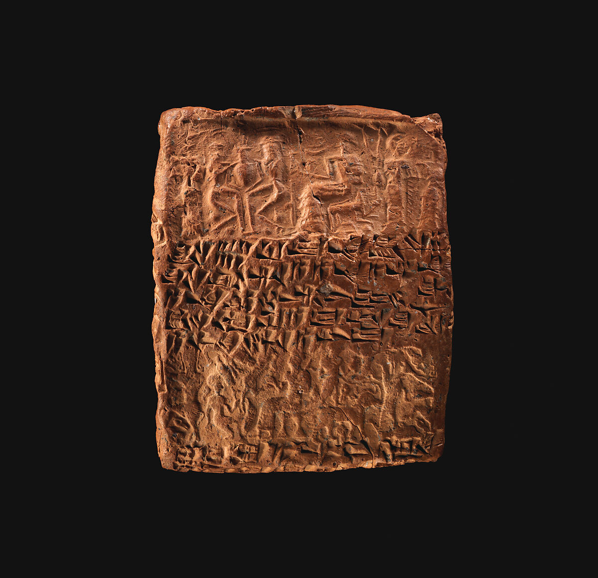 Cuneiform tablet case impressed with four cylinder seals, for cuneiform tablet 66.245.15a: quittance, Clay, Old Assyrian Trading Colony 