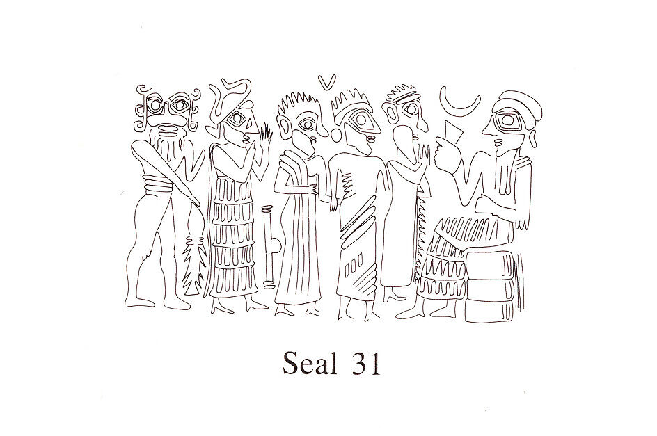 Cuneiform tablet case impressed with two cylinder seals, for cuneiform tablet 66.245.5a: record of a lawsuit, Clay, Old Assyrian Trading Colony