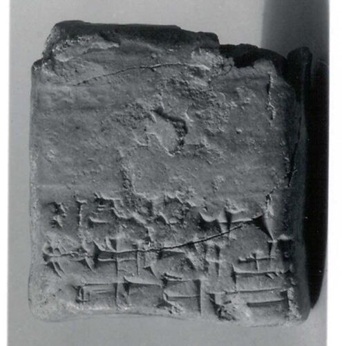 Cuneiform tablet case impressed with cylinder seal, for cuneiform tablet 11.217.9a: receipt of a goat