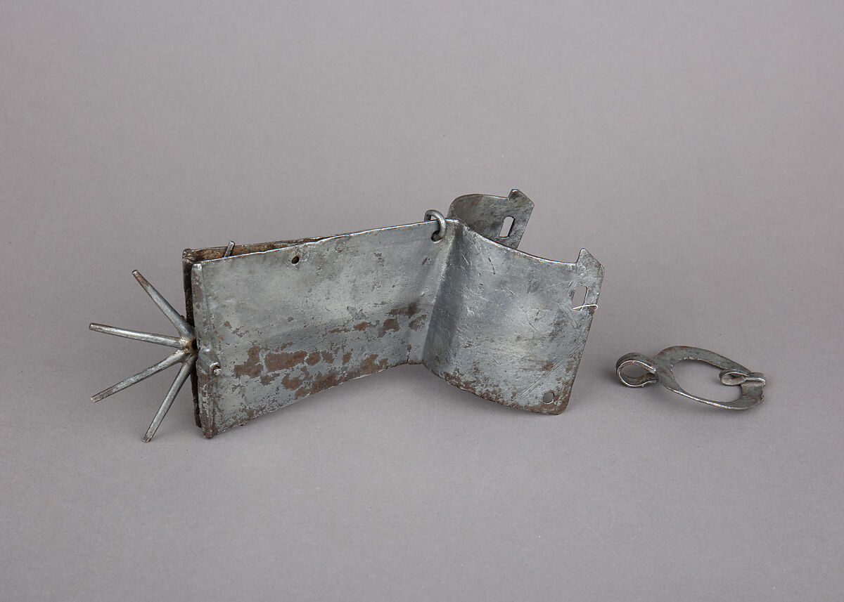 Hussar Rowel Spur (Left), Iron alloy, tin, copper, Hungarian