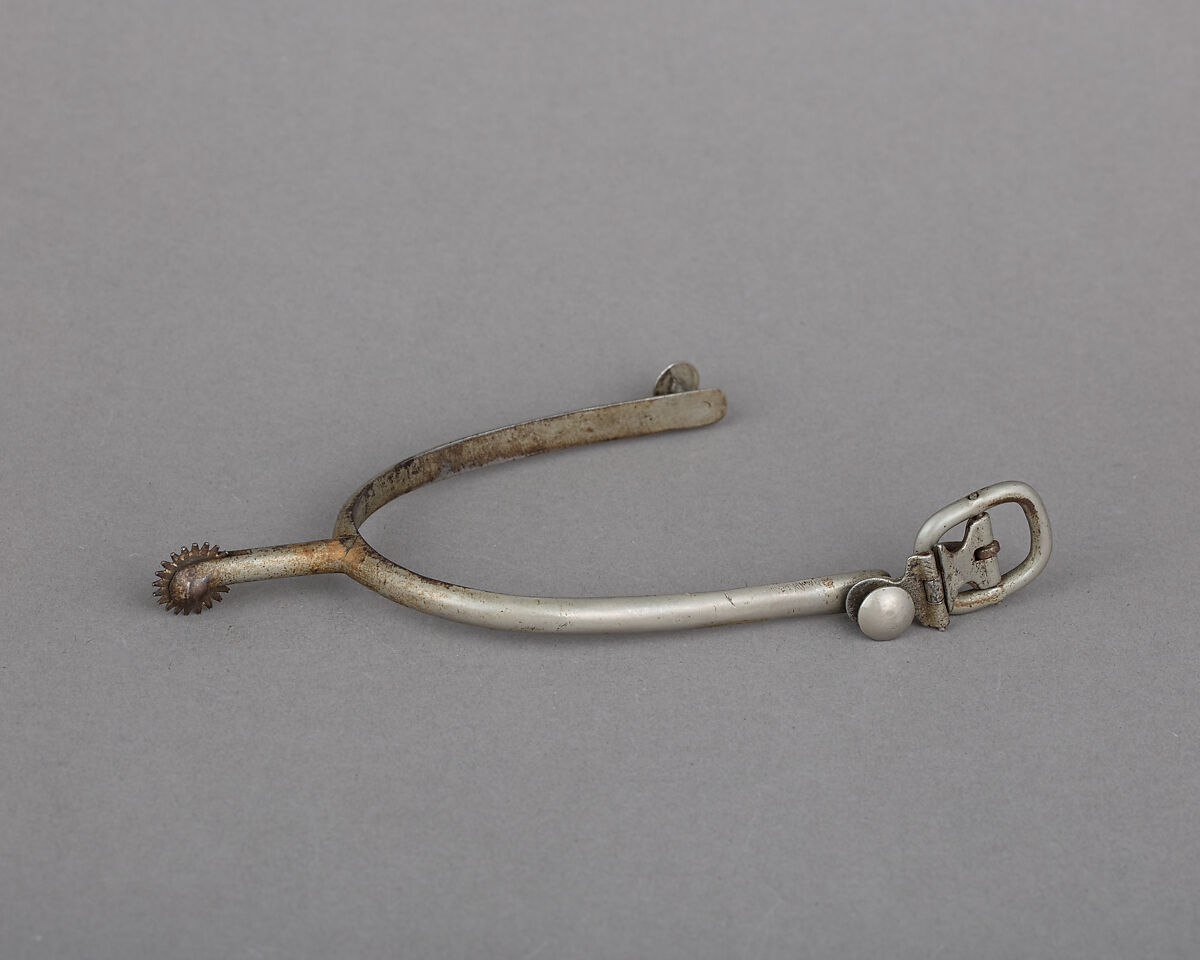 Rowel Spur (Right), Iron alloy, nickel, American or English 