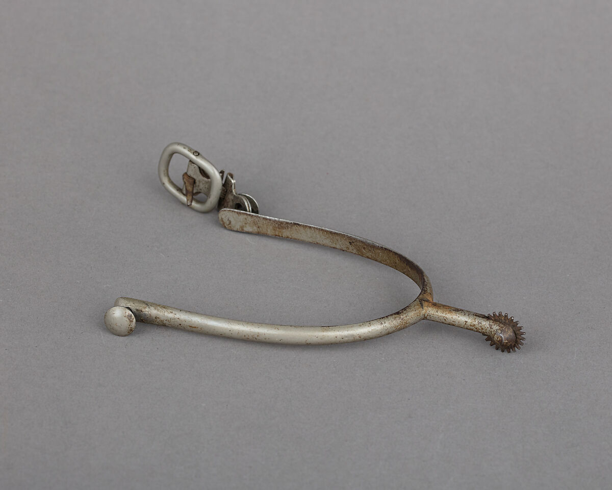 Rowel Spur (Right), Iron alloy, nickel, American or English