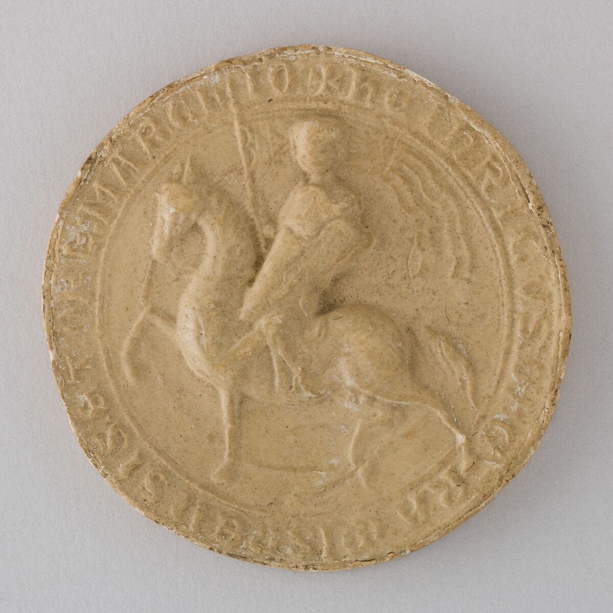 Reproduction of the Seal of Heinrich der Erlauchte von Meissen, 1222 (Thüringen, 1247), Plaster, German 