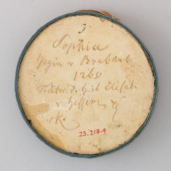 Reproduction of the Seal of Sophia Herzogin von Brabant, 1260  (Daughter of St. Elizabeth of Hessen), Plaster, German