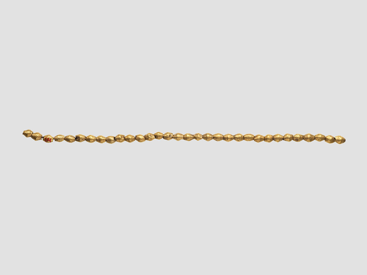 Necklace pendants and beads, Gold, Babylonian