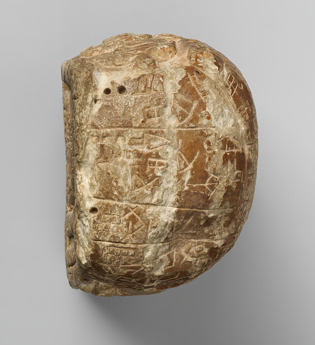 Stele of Ushumgal and Shara-igizi-Abzu, Gypsum alabaster, Sumerian