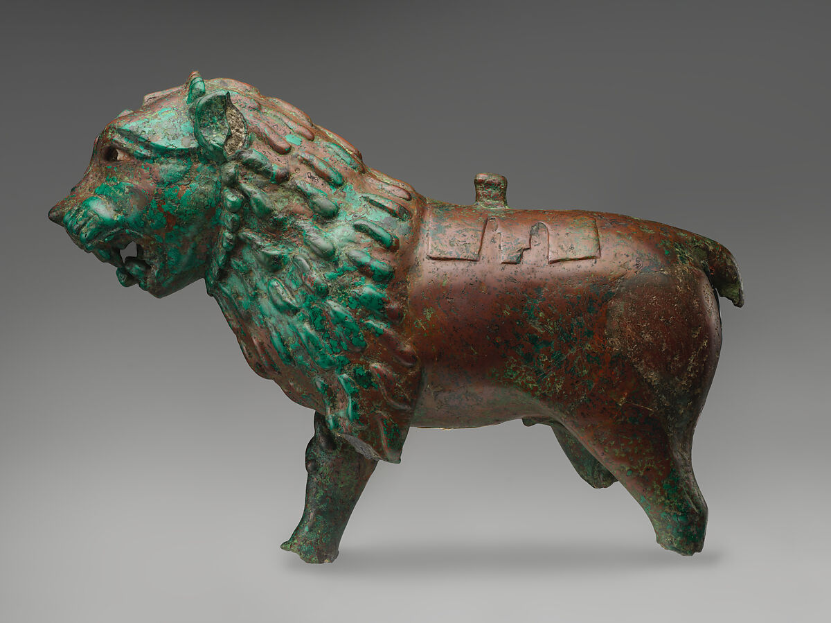Figure of a lion, Copper alloy