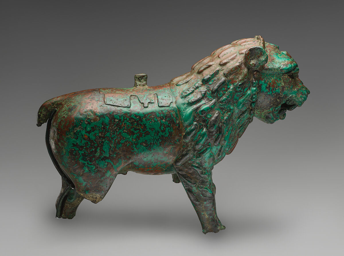 Figure of a lion, Copper alloy