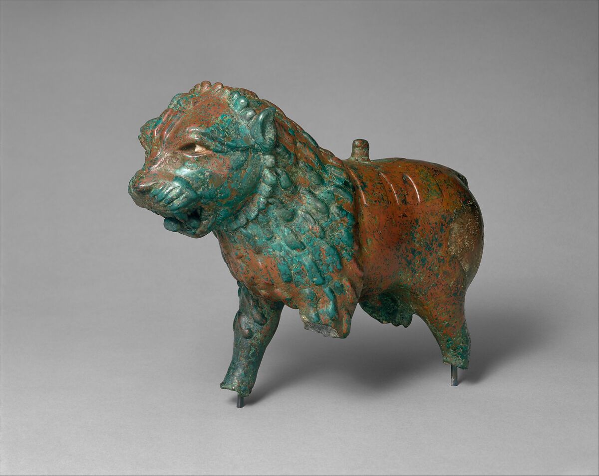 Figure of a lion, Copper alloy 