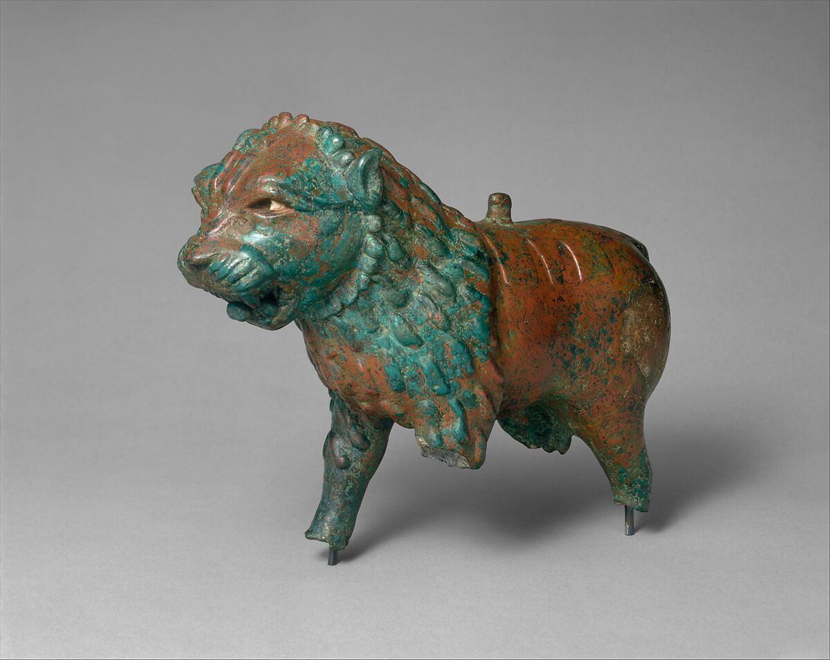 Figure of a lion, Copper alloy