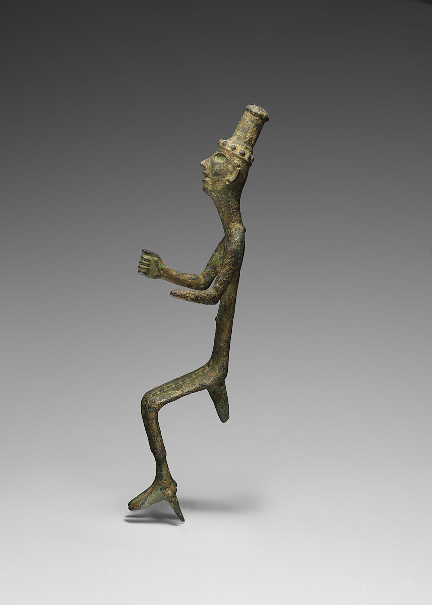 Figure of a seated goddess, Copper alloy, Canaanite