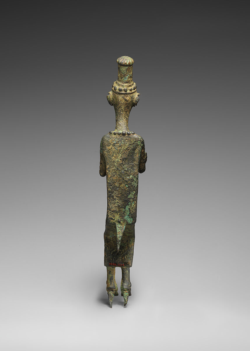 Figure of a seated goddess, Copper alloy, Canaanite