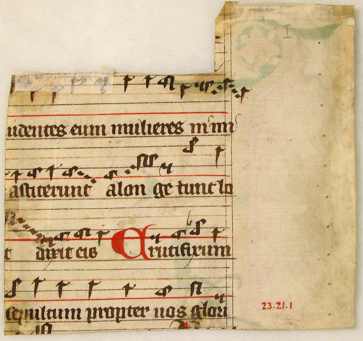 Manuscript Leaf Showing an Illuminated Initial R with The Resurrection, Parchment, tempera, ink, metal leaf, Rhenish