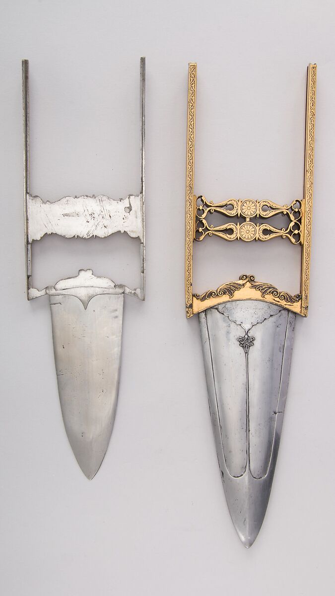 Dagger (Katar) with Sheath and Blade, Steel, gold, wood, textile (velvet), South Indian