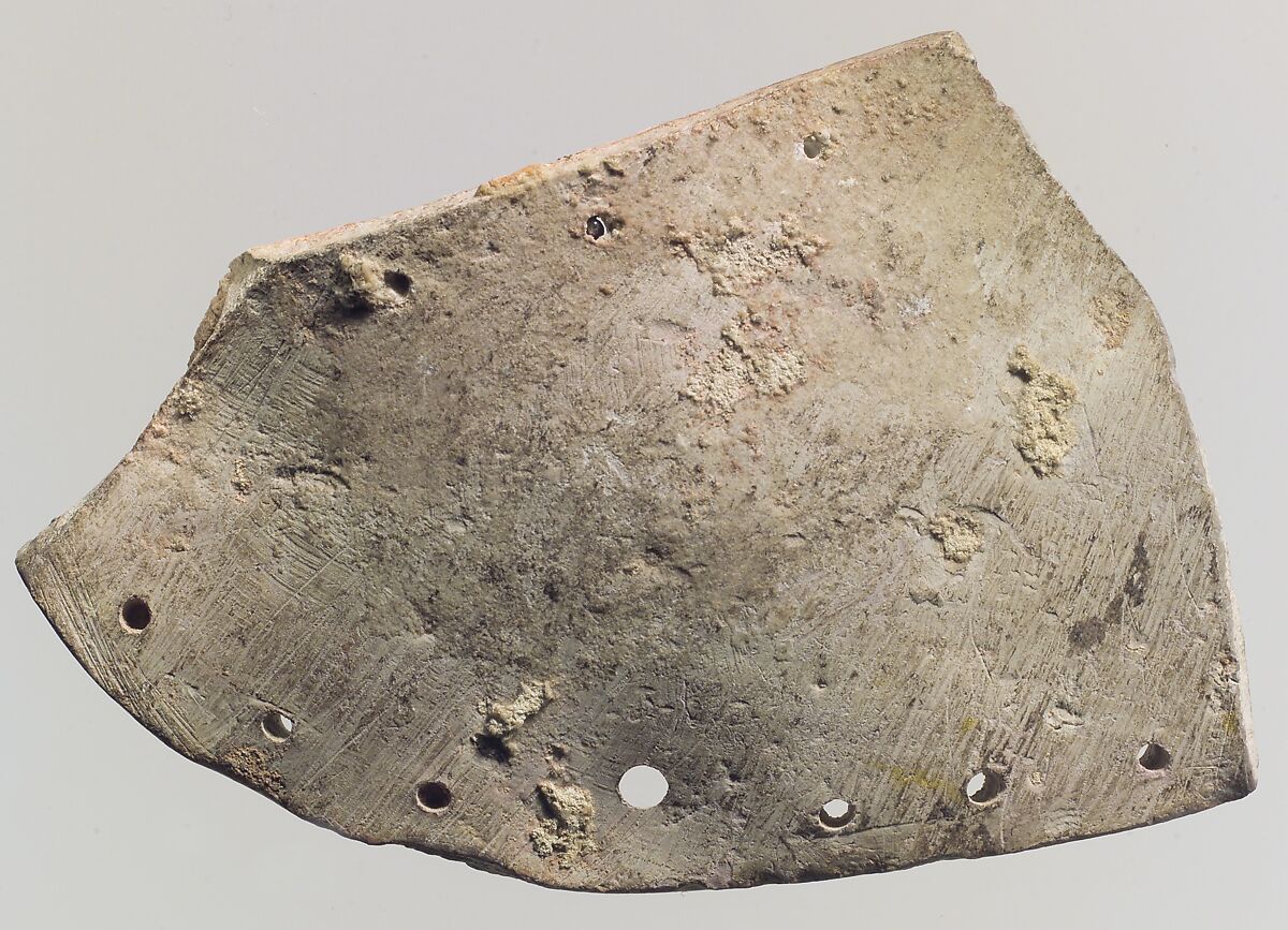 Fragmentary gaming board: game of 58 holes, Ivory, Old Assyrian Trading Colony