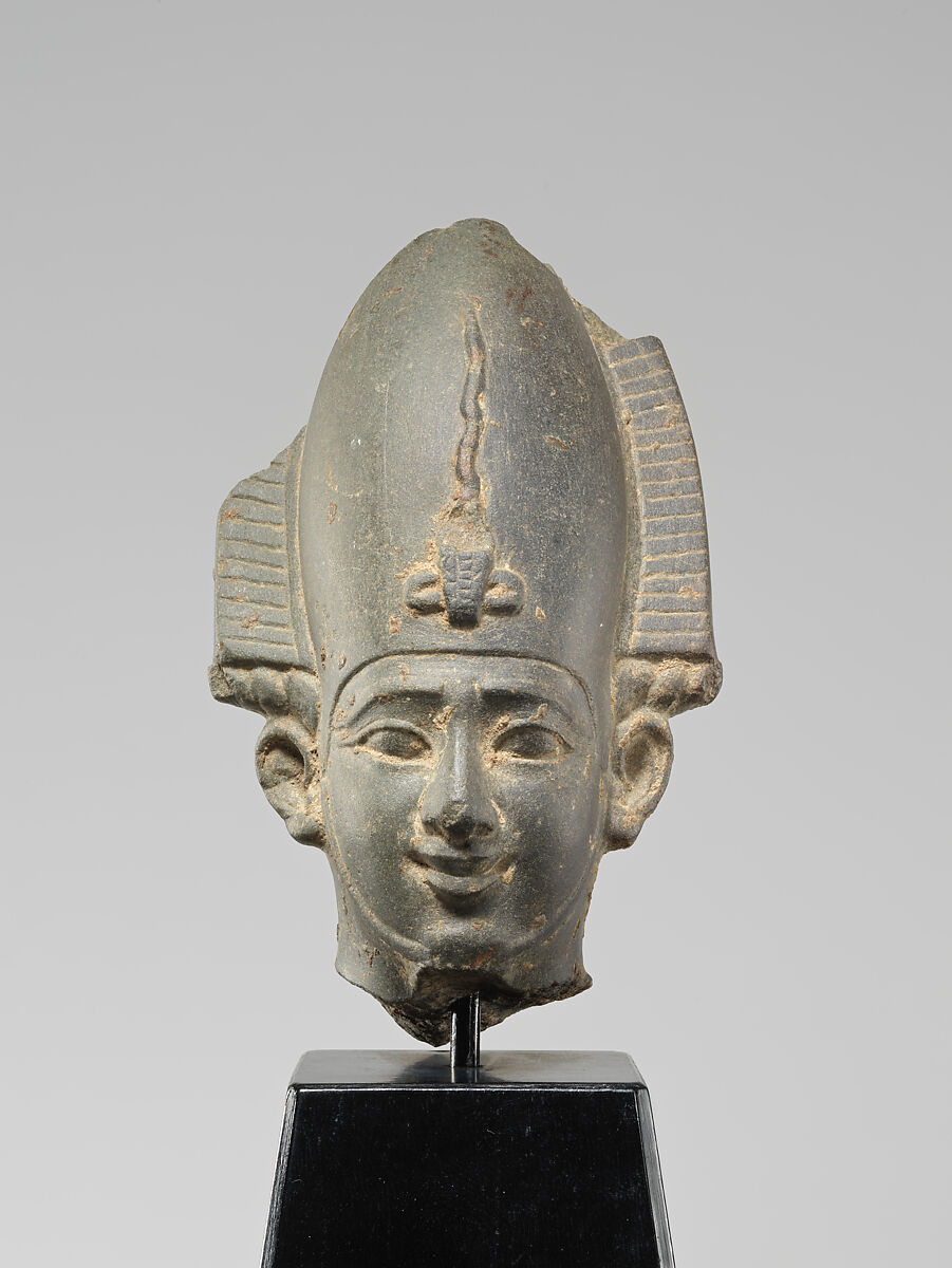 Head from a figure of Osiris, Graywacke (?) 