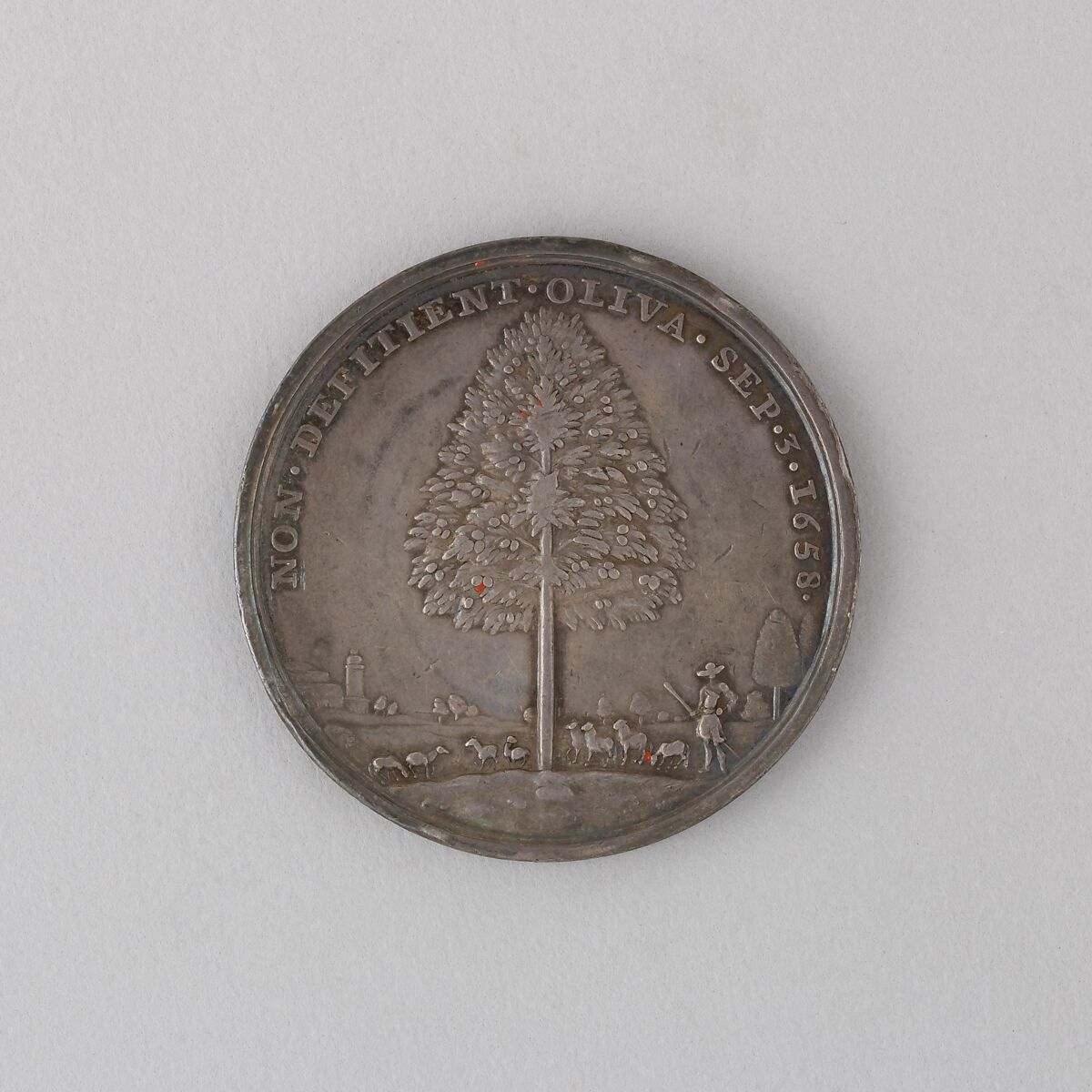 Medal Commemorating the Death of Cromwell, 1658, Silver, British