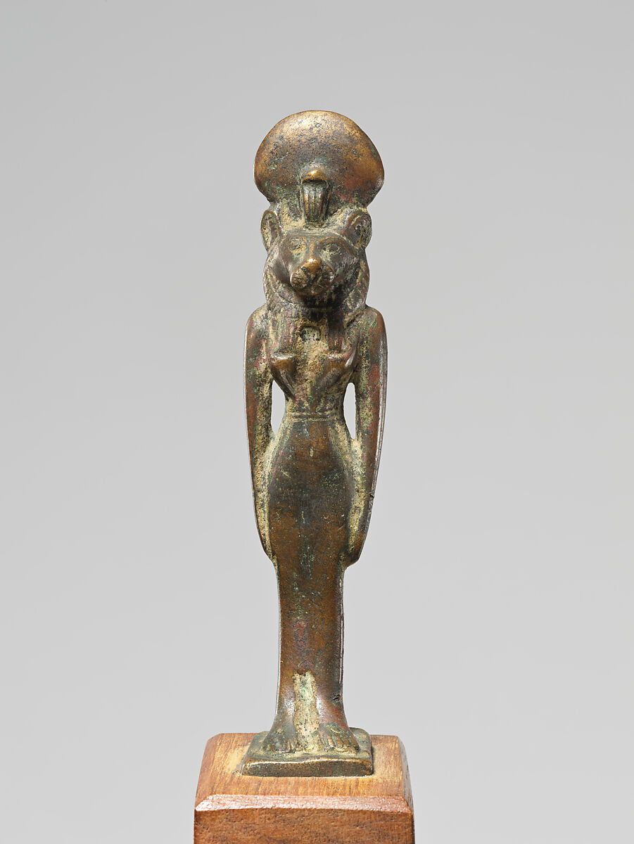 A lion headed goddess, possibly Wadjet, Copper alloy 