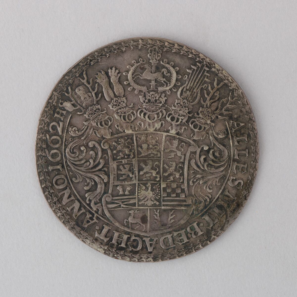 Coin (One and One-Half Thaler) Showing Augustus V, Duke of Brunswick-Luneburg, Silver, German