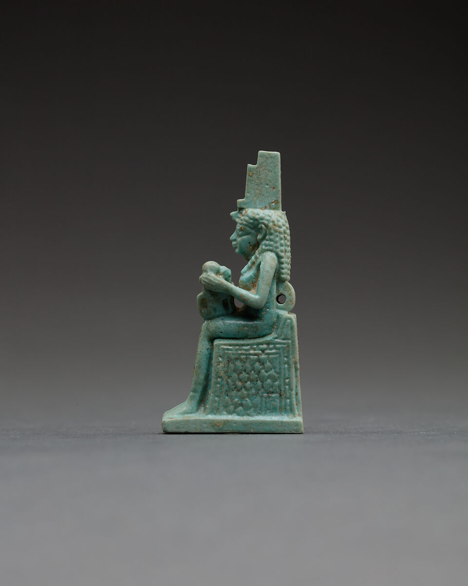 Figure of Isis nursing Horus, Faience