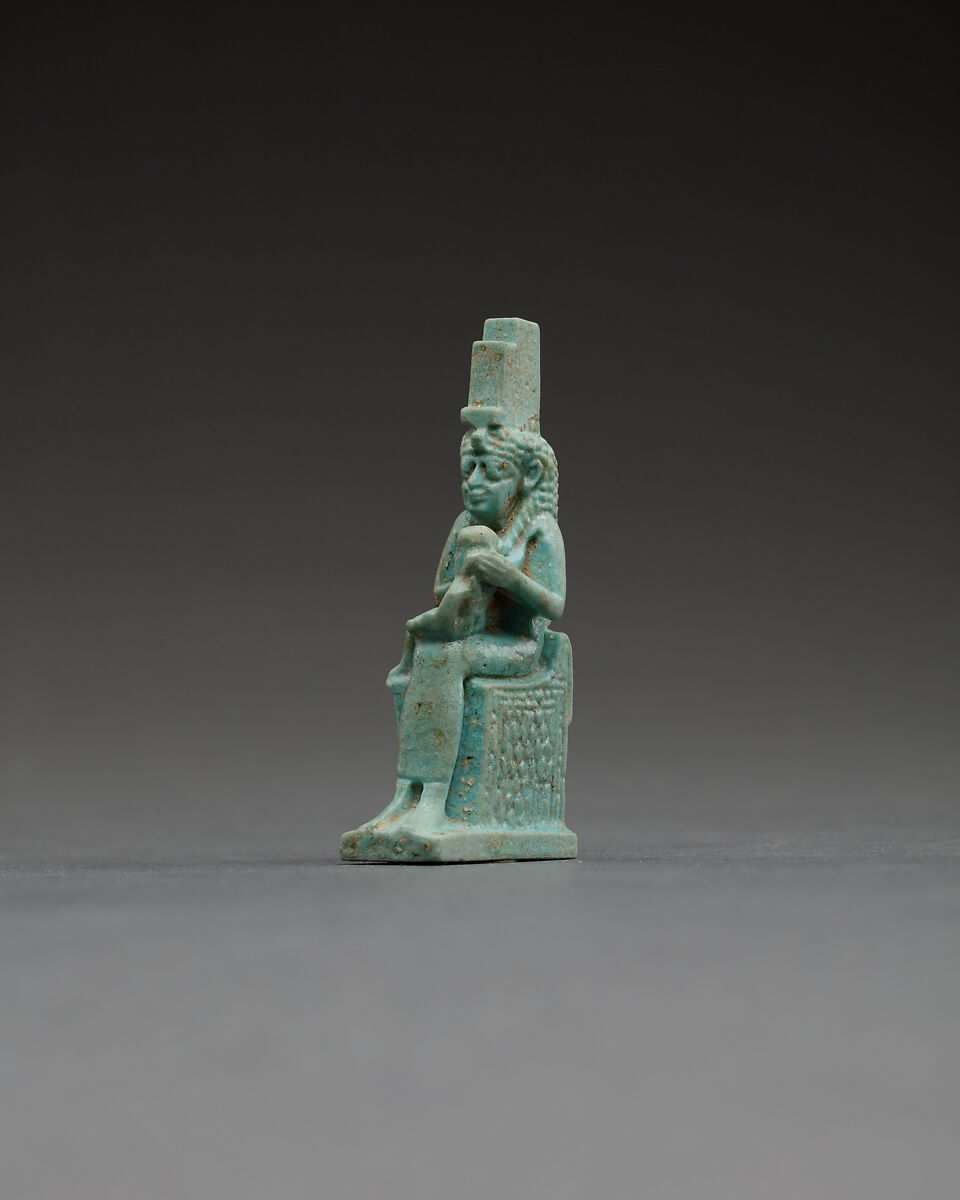Figure of Isis nursing Horus, Faience