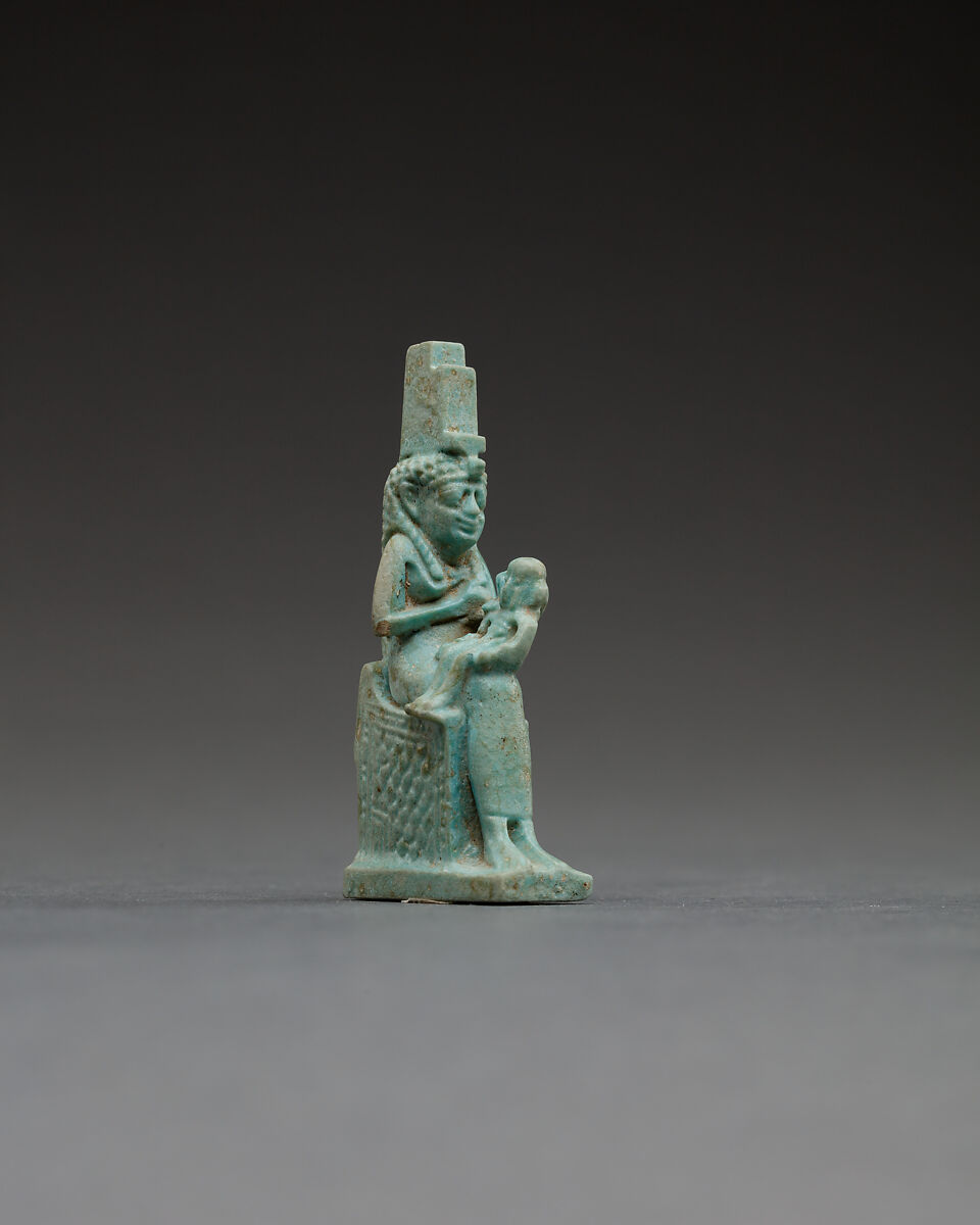 Figure of Isis nursing Horus, Faience
