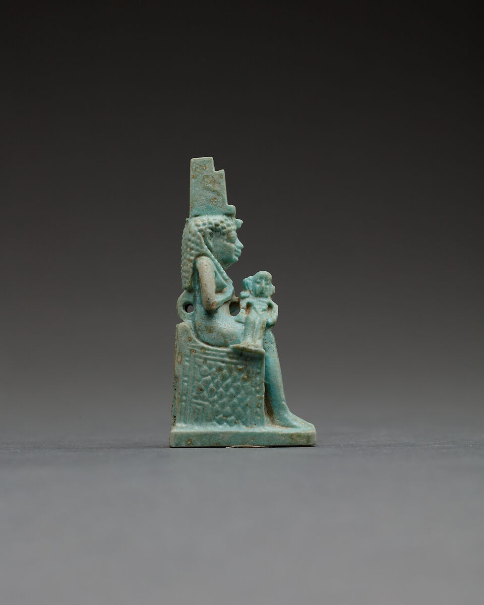 Figure of Isis nursing Horus, Faience
