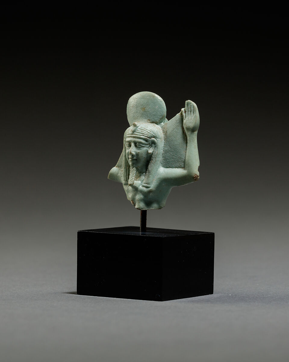 Partial Shu Amulet, Faience