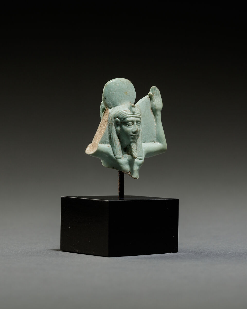 Partial Shu Amulet, Faience