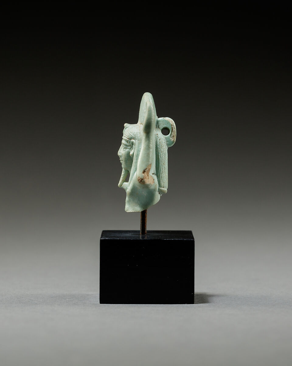 Partial Shu Amulet, Faience