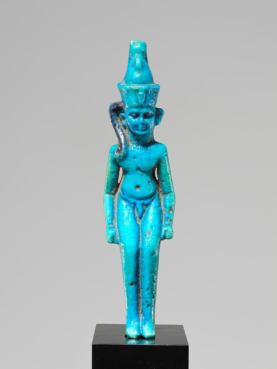 Harpokrates Amulet, Faience 