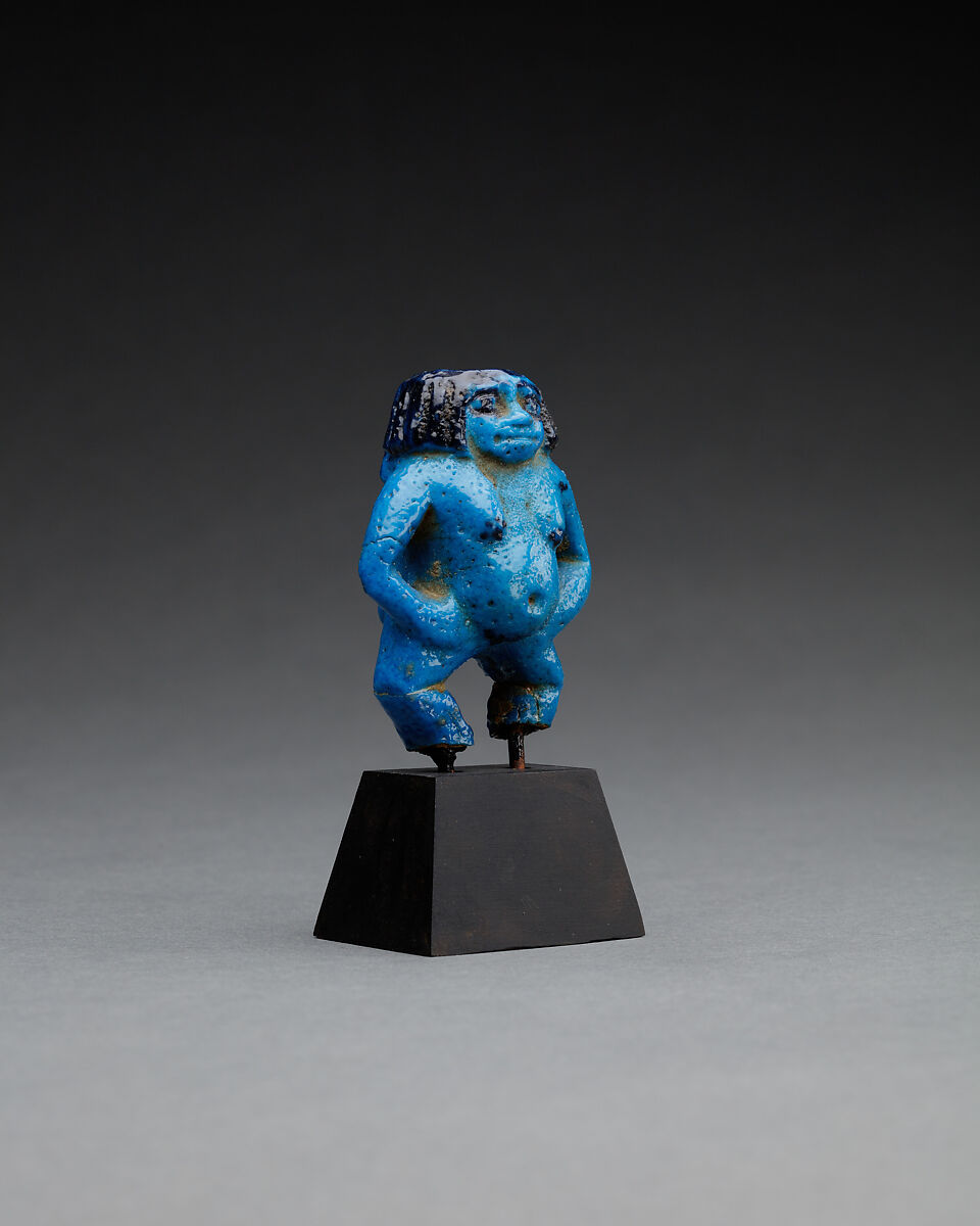 Container in the Form of a Female Dwarf, Faience