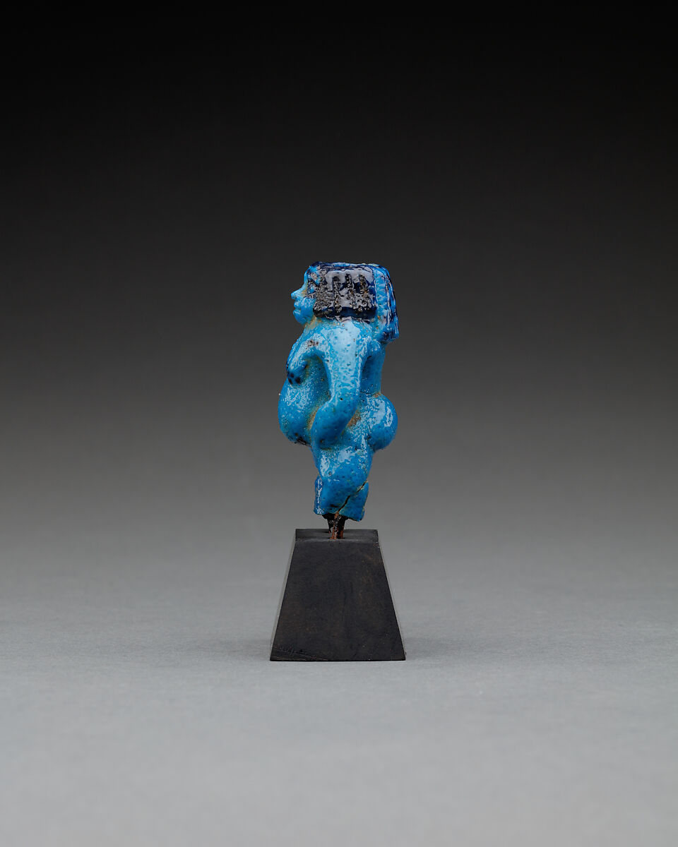 Container in the Form of a Female Dwarf, Faience