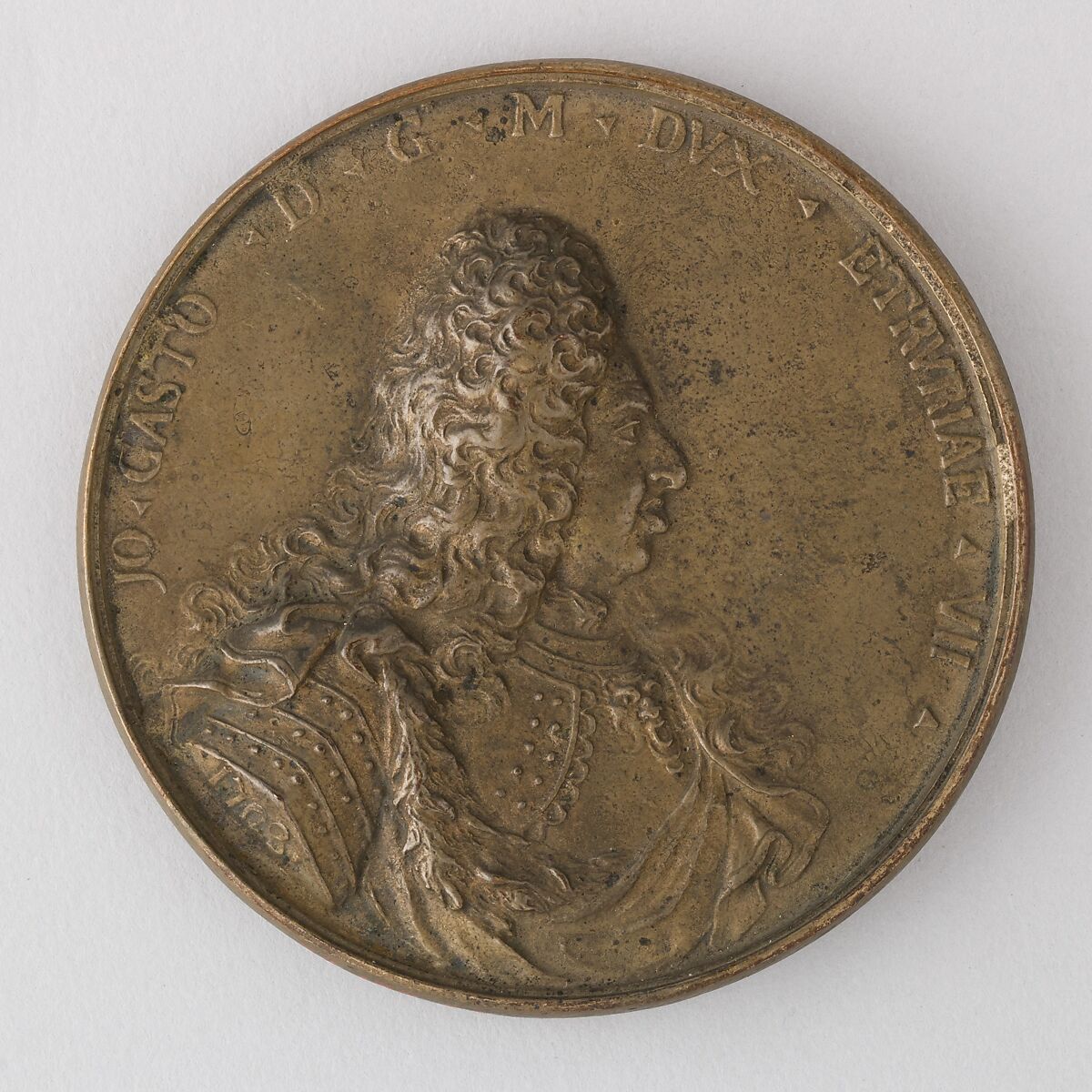 Medal Showing Giovanni Gastone, VII Duke of Tuscany, Bronze, Italian, Florence 